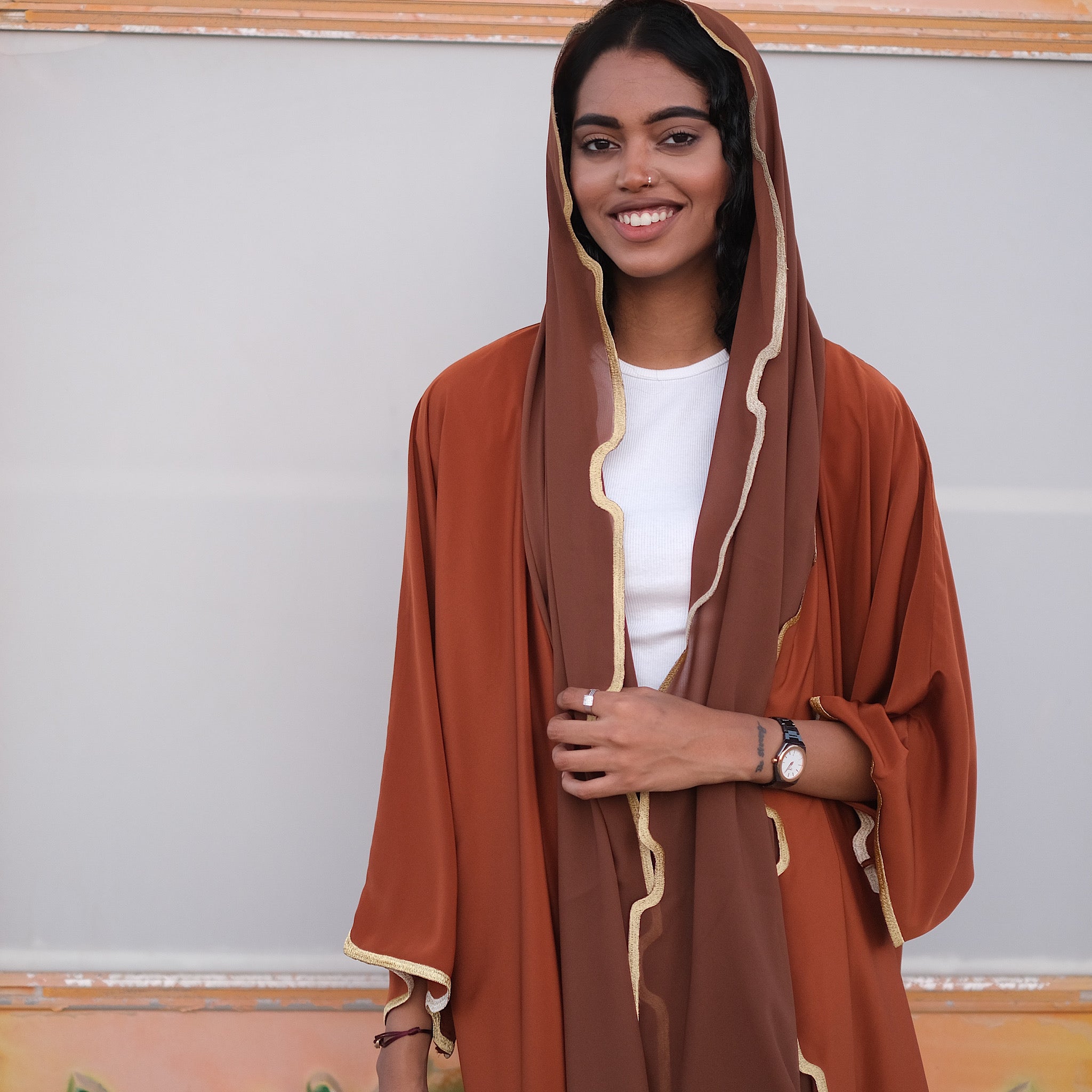 Lightweight brown Abaya