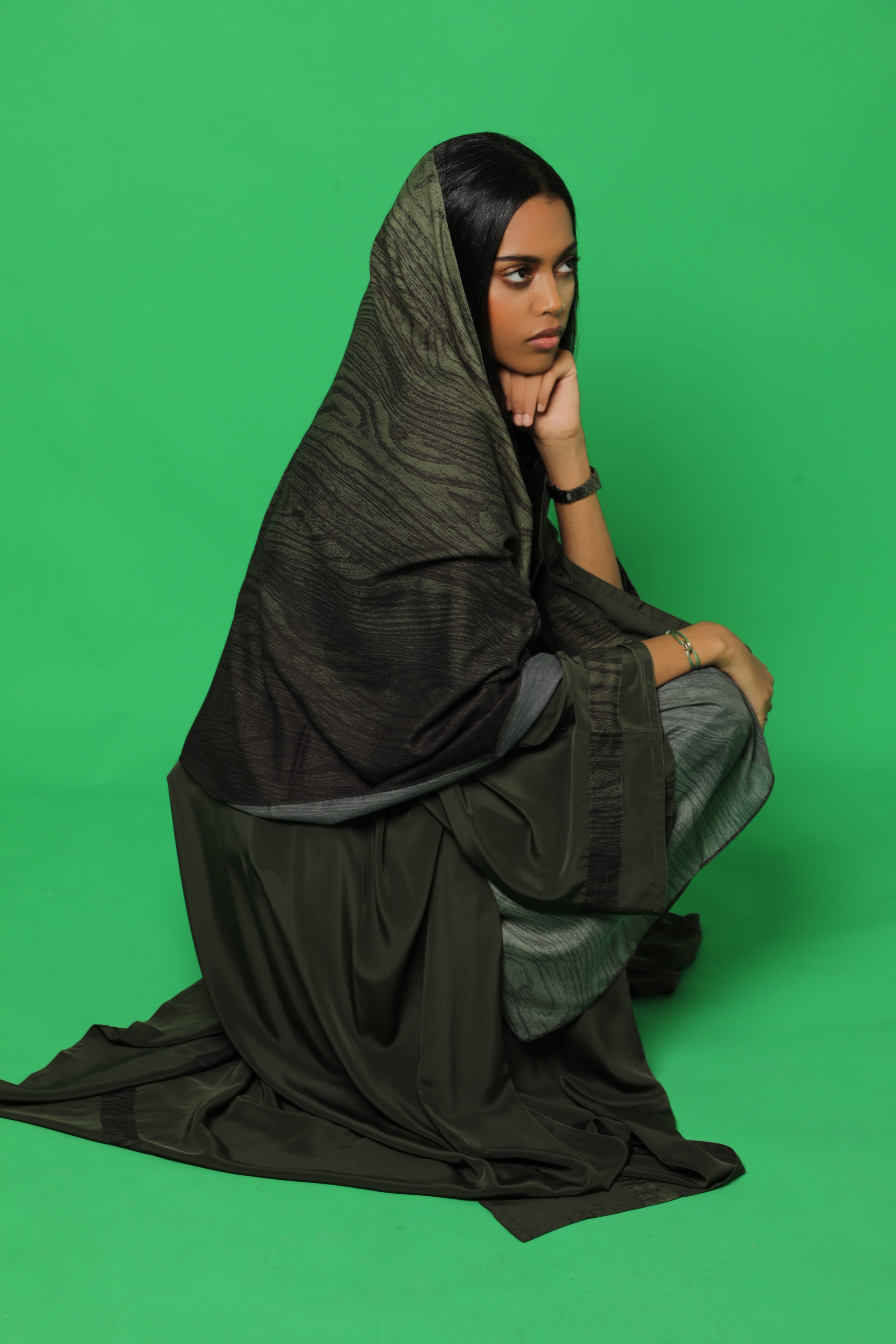 Dark olive  Abaya