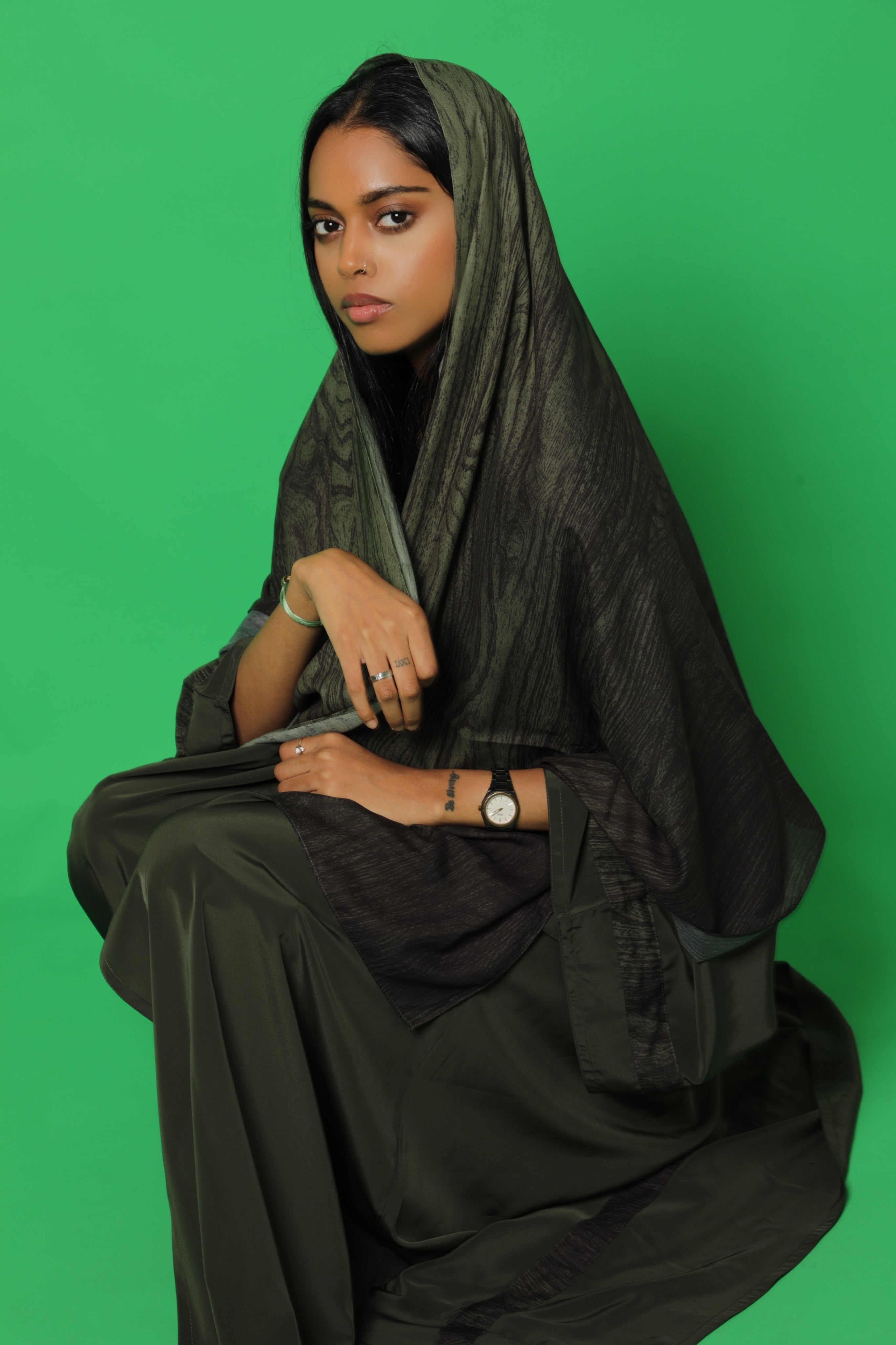 Dark olive  Abaya